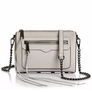 Rebecca Minkoff Genuine Leather Grey/Beige Avery Chain Cross Body Bag. Like new!